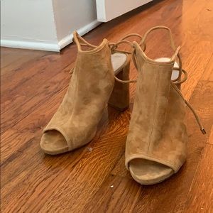 Leather Suede Mule Heels